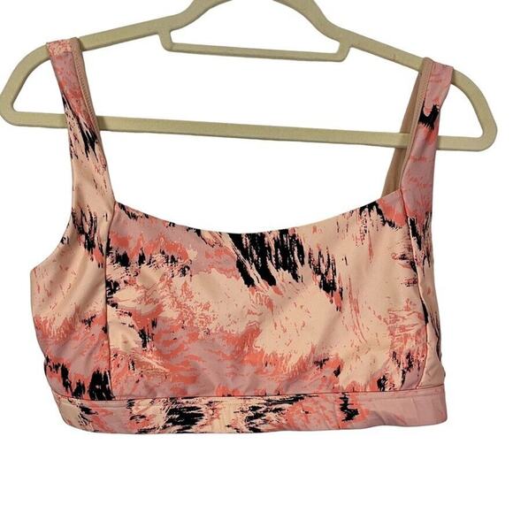 Gymshark Gym Shark Womens Pink Print Bikini Top Swimsuit Bathing Suit sz M - Picture 1 of 16